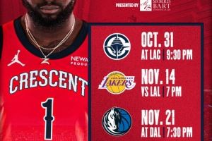 鵜鶘曬NBA杯賽程：11月將先后對(duì)陣快船、湖人、獨(dú)行俠、灰熊