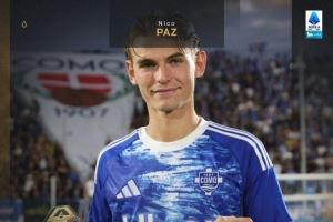 傳射建功！20歲帕斯當(dāng)選科莫2-0拉齊奧全場最佳球員