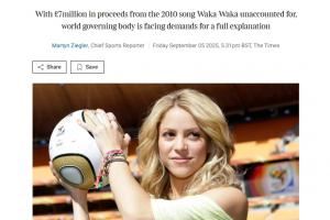700萬鎊去向不明！英媒：FIFA被要求解釋《Waka Waka》的版稅用途