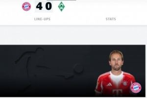 梅開二度！官方：凱恩當(dāng)選拜仁4-0不萊梅的全場(chǎng)最佳球員