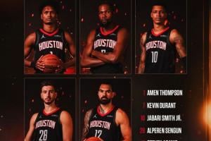 繼續(xù)雙塔！火箭揭幕戰(zhàn)首發(fā)：阿門、杜蘭特、小史、申京、亞當(dāng)斯