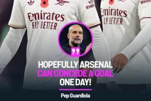 ???瓜帥：爭冠？希望阿森納有一天能丟一球吧，這可不容易