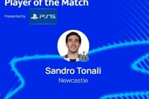 歐冠官方：托納利當(dāng)選紐卡2-0畢爾巴鄂競(jìng)技全場(chǎng)最佳球員