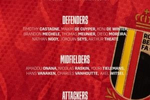 比利時(shí)大名單：庫(kù)爾圖瓦領(lǐng)銜，多庫(kù)、特羅薩德、薩勒馬科爾斯入選