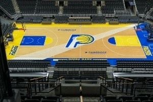 這顏值如何？步行者官方曬出了配套城市版球衣的城市版球場涂裝