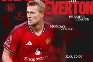 能否殺進(jìn)前四？曼聯(lián)發(fā)布對(duì)陣埃弗頓海報(bào)：德里赫特單人出鏡